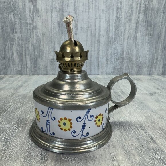 Cosi Tabellini Pewter Ceramic Kerosene Lamp Italy Vintage Rare - Picture 7 of 15